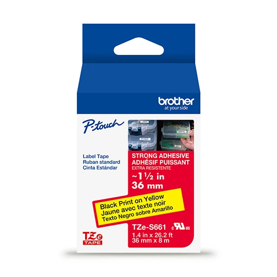 BROTHER BLACK/YELLOW INDUSTRIAL TAPE (36MM)