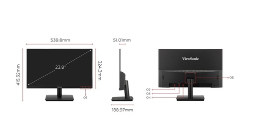 [MT863VWS52] ViewSonic VA240-H - LED-backlit LCD monitor - 24" - 1920 x 1080 - HDMI / VGA