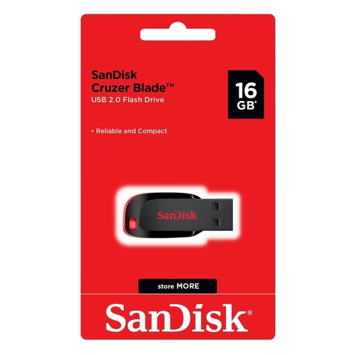 [SDCZ50-016G-B35] SanDisk Cruzer Blade - Unidad flash USB - 16 GB - USB 2.0