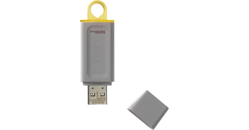 [KC-U2G128-5R] Kingston - USB flash drive - 128 GB - USB 3.0 - Plastic White-Yellow