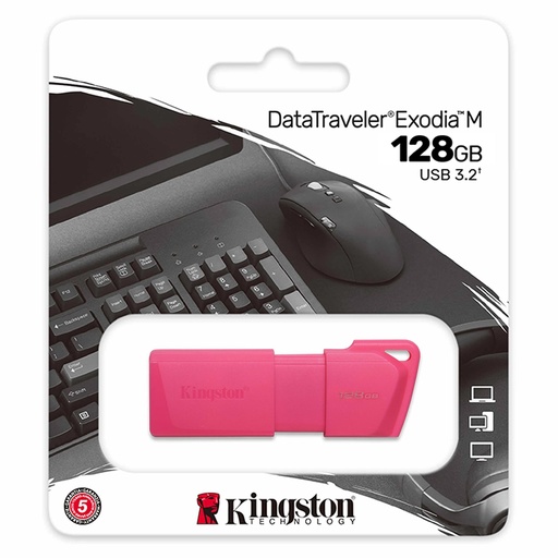 [KC-U2L128-7LN] FLASHMEMORY KINGSTON/DATATRAVELER EXODIA M 128GB USB3.2 PINK