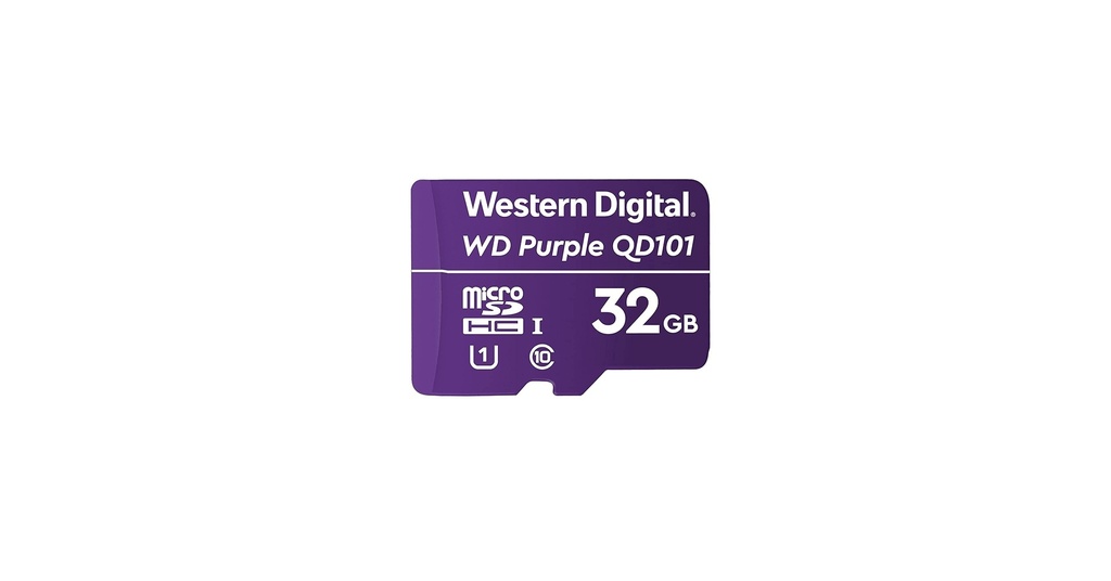 WD Purple SC QD101 WDD032G1P0C - Tarjeta de memoria flash - 32 GB - UHS-I U1 / Class10 - microSDHC - púrpura