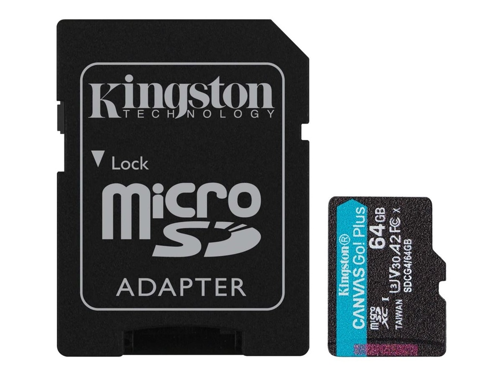 Kingston - Flash memory card - SDHC Memory Card - 64GB microSDXC Canvas Go Plus