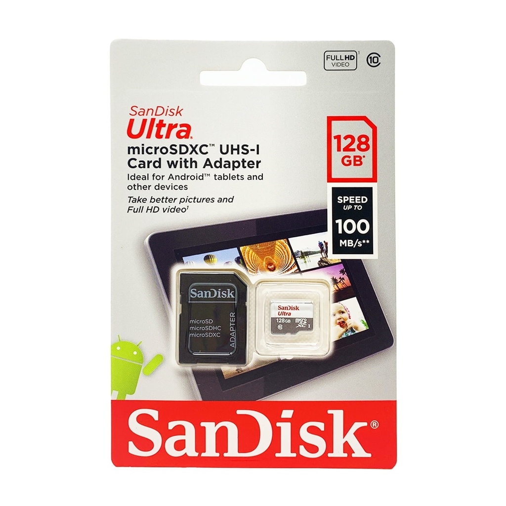 SanDisk Ultra - Tarjeta de memoria flash (adaptador microSDXC a SD Incluido) - 128 GB