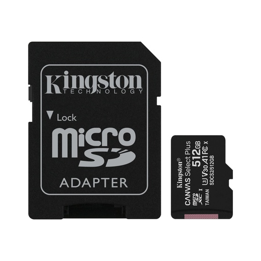 [TS-001930] Kingston - Flash memory card - microSDHC - 512GB microSDXC Canvas Select