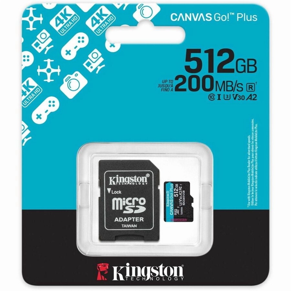 Kingston - Flash memory card - microSDHC - 512GB microSDXC Canvas Go Plus