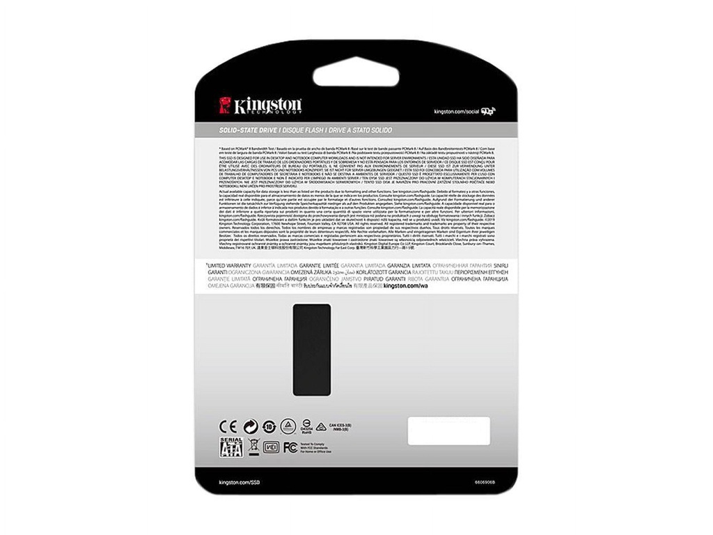 Kingston KC600 - SSD - cifrado - 256 GB - interno - 2.5" - SATA 6Gb/s - AES de 256 bits