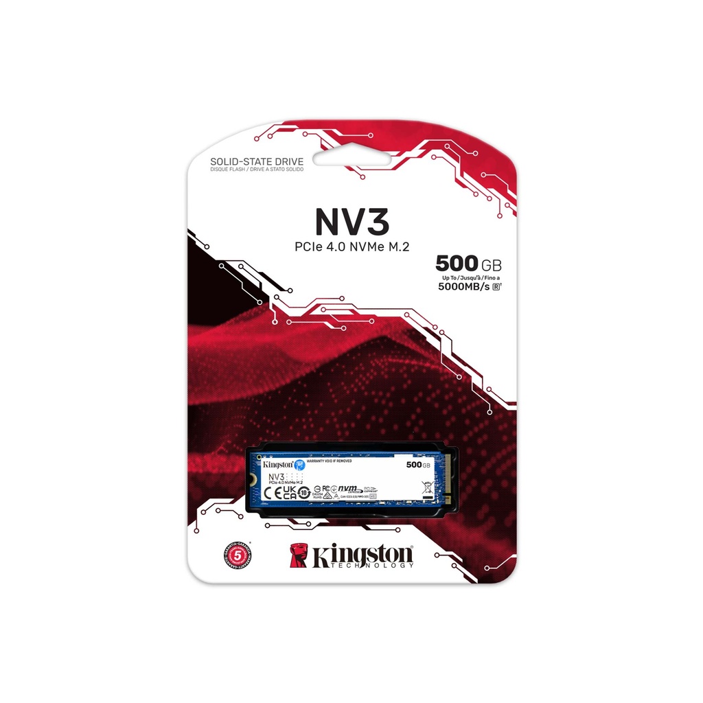 SSD/KINGSTON 500GB NV3 M.2 2280 NVME SSD UP TO 3000 MB/S