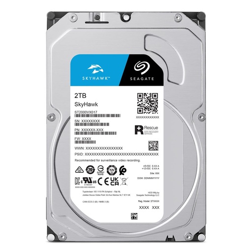 [ST2000VX017] Seagate SkyHawk ST2000VX017 - Disco duro - 2 TB - interno - 3.5" - SATA 6Gb/s - búfer: 256 MB