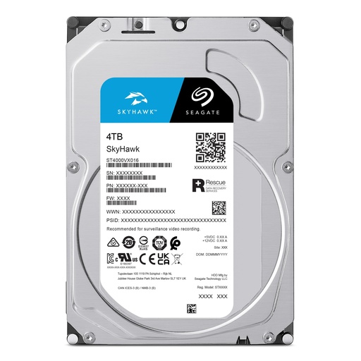 [ST4000VX016] Seagate SkyHawk - Hard drive - Internal hard drive - 4 TB - 3.5" - 5400 rpm - SCSI