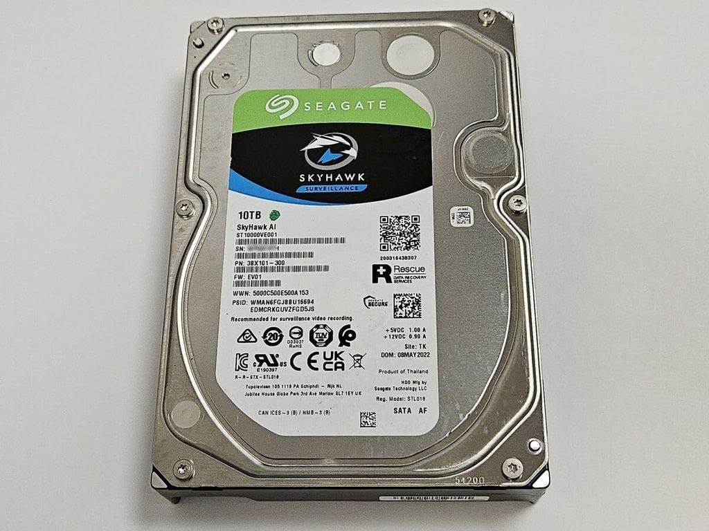 Seagate SkyHawk AI ST10000VE001 - Disco duro - 10 TB - interno - 3.5" - SATA 6Gb/s - 7200 rpm - búfer: 256 MB