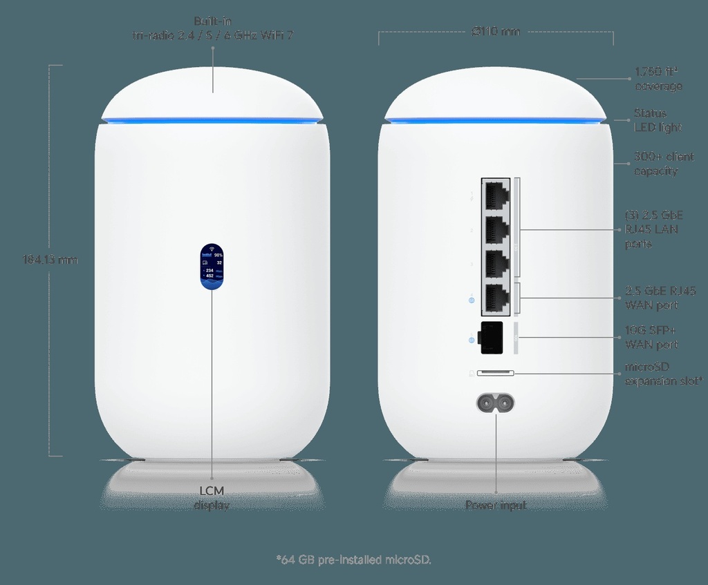 Ubiquiti - UDR7 Desktop 10G Cloud Gateway