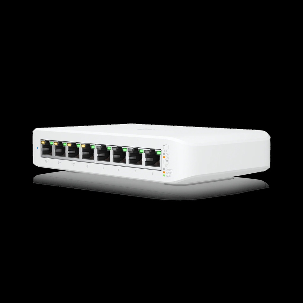 Ubiquiti Unifi Switch Ultra Layer 2 8-port GbE PoE switch with versatile mounting options 42W