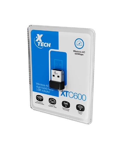 [XTC-600] Xtech - Network adapter - USB 2.0 - Wless AC DBand 600Mbps XTC-600