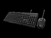 Xtech - Keyboard and mouse set - Wired - Spanish - USB - Black - Multimedia XTK-302S