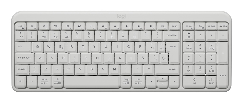 TECLADO LOGITECH/K250/COMPACTO/BLUETOOTH/WIRELESS/INCLY.NUM-PAD/AJUSTABLE 7GRADOS/OFF WHITE