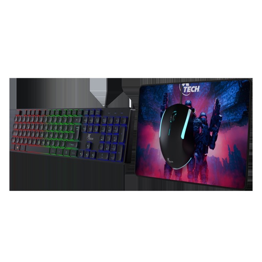 [XTK-535S] Xtech - Keyboard, mouse and mouse pad - Wired - Spanish - USB - Black - Gaming XTK-535S