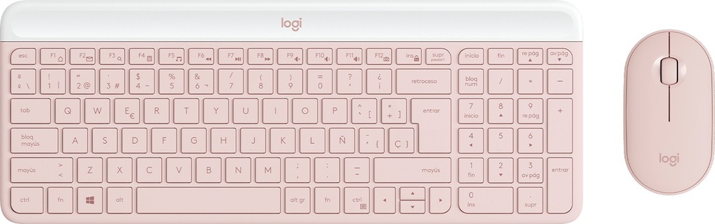 Logitech - Keyboard and mouse set - Spanish - Wireless - Rose