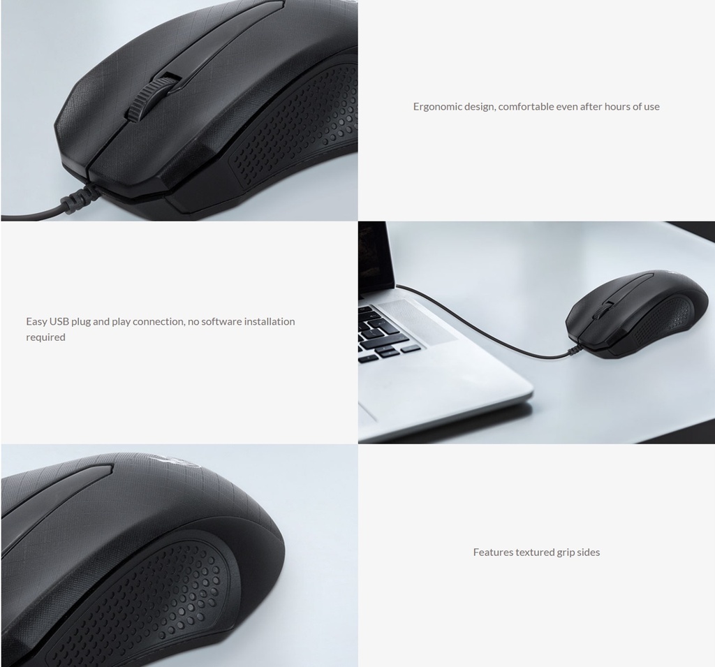 Xtech - Optical mouse - USB - Wired - 1000 DPI - (XTM-165)