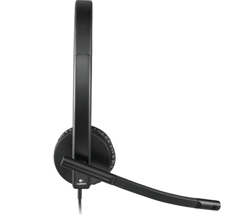 [981-000574] Logitech H570e Wired Headset, Stereo Headphones with Noise-Cancelling Microphone, USB, in-Line Controls with Mute Button