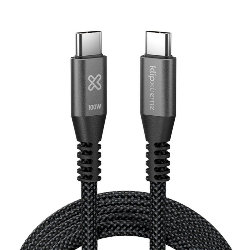 Klip Xtreme - USB cable - 24 pin USB-C - 3 m - Black - 60W Braided Fast charging