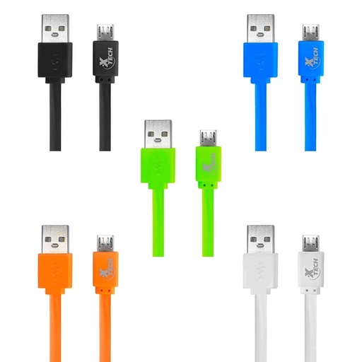 [AB004XTK60] Xtech XTG-231 - Cable USB - USB (M) a Micro-USB tipo B (M) - USB 2.0 - 5 V - 2.4 A - 1 m - plano