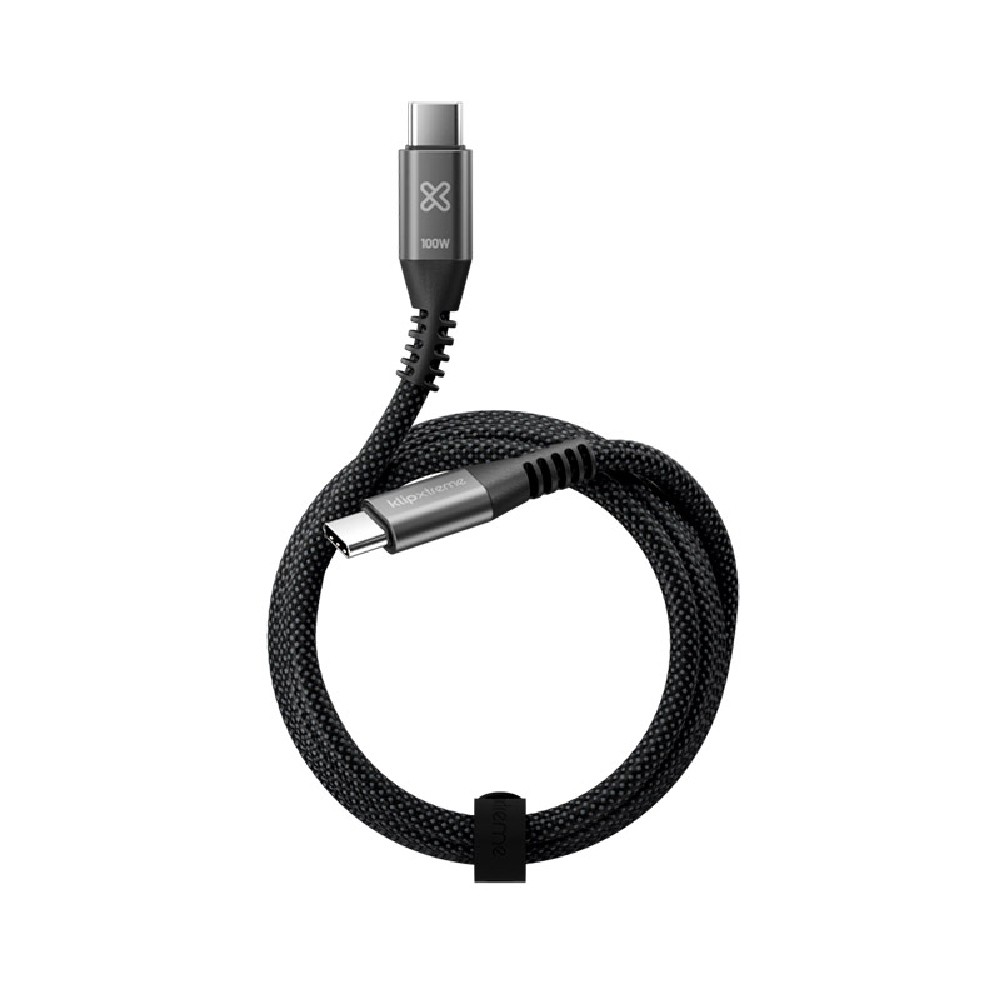 Klip Xtreme - USB cable - 24 pin USB-C - 1.8 m - Black - 100W Braided Fast charging