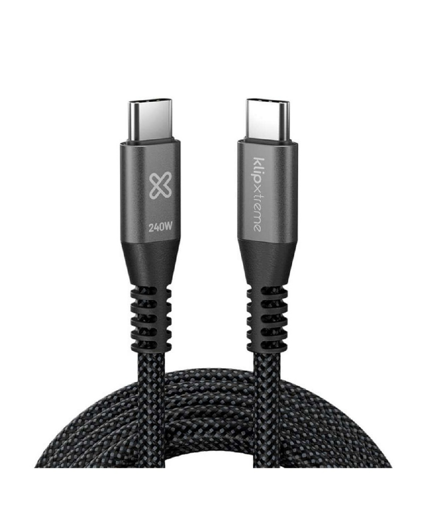 Klip Xtreme - USB cable - 24 pin USB-C - 1.8 m - Black - 240W Braided Fast Charging