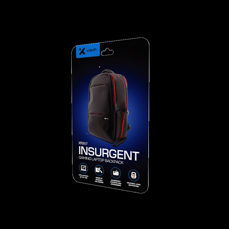 [XTB-507] Xtech Insurgent XTB-507 Mochila para laptop 16.5” y accesorios de videojuegos - Nylon durable - Gaming