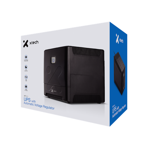 [UI150XTK03] Xtech - Battery backup - Line interactive - 375 Watt - 750 VA - AC 110/120 V - 8 outlets XTP-751