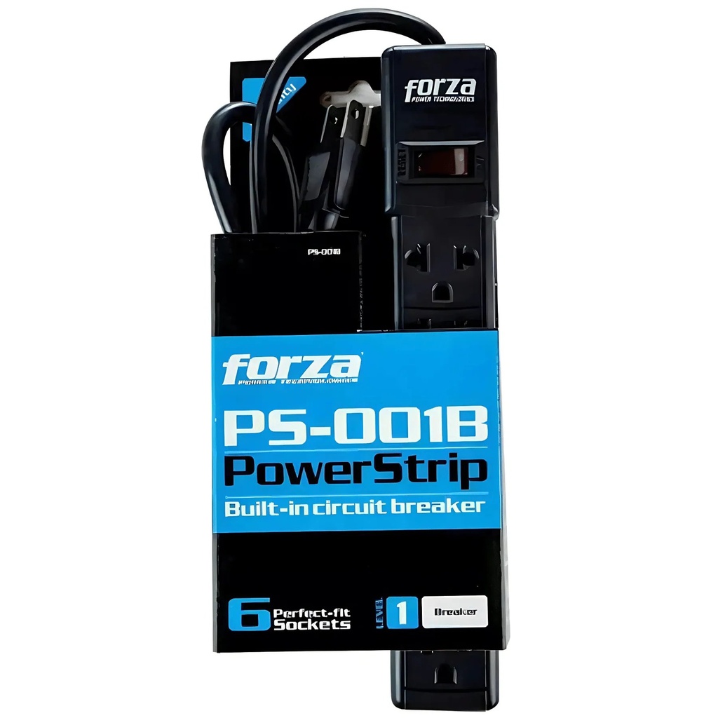 Forza - PS Series PS-001B - Banda de potencia - CA 120-220 V - conectores de salida: 6 - negro