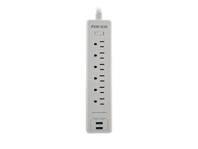 Forza - Surge protector - AC 110/220 V - 5 Tomas de Corriente - UNV NEMA 2USB 5ft WH
