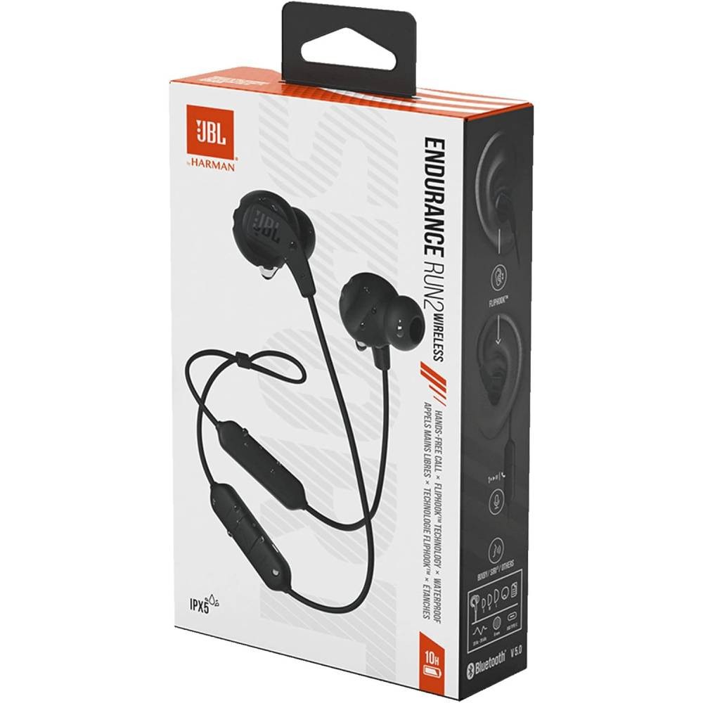 JBL Endurance RUN 2 Wireless - Auriculares internos con micro - en oreja - inalámbrico - Bluetooth - negro