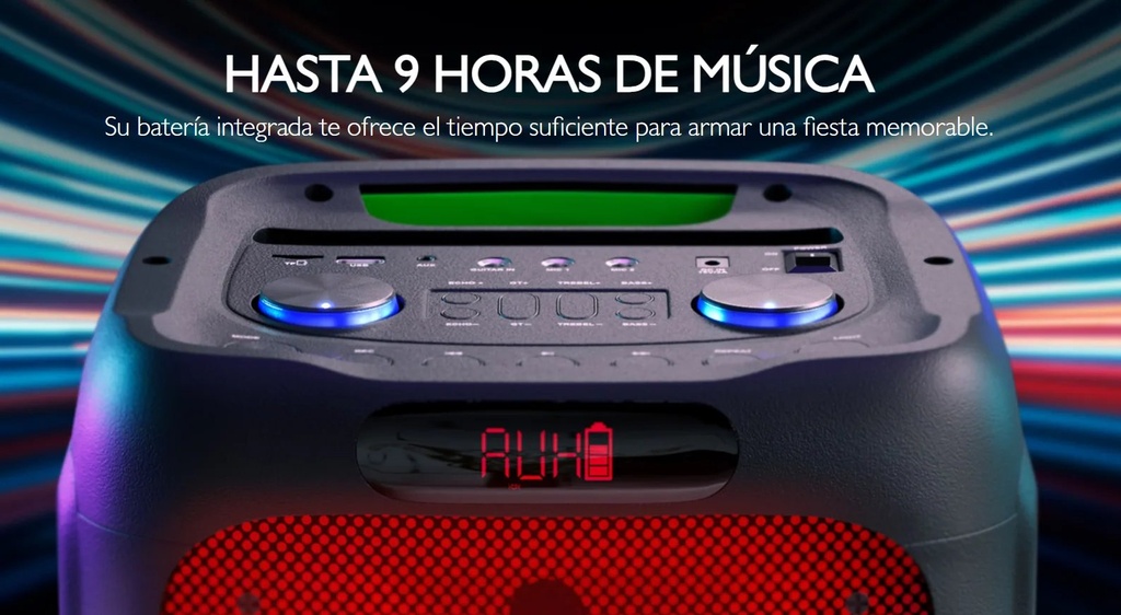 Klip Xtreme KLS-662 - Altavoz - Negro - 8inch - Portable - Luces Led flameantes - Portable