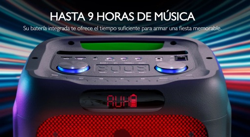 [MM300KLX45] Klip Xtreme KLS-662 - Altavoz - Negro - 8inch - Portable - Luces Led flameantes - Portable
