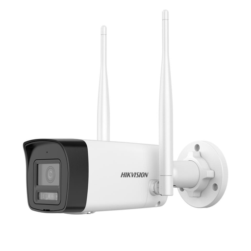 [TS-001732] Hikvision 4MP Cámara de red tipo bala fija ColorVu con luz híbrida inteligente - Micrófono incorporado - 4MP
