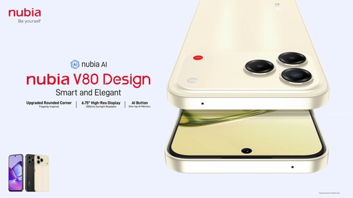 [CE101ZTE32] ZTE Nubia V80 - Smartphone - Android - 256 GB - Gold - Touch