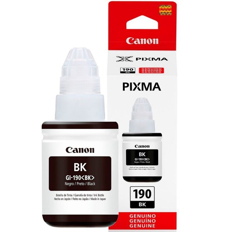 BOTELLA CANON GI190 NEGRO G1100/2100/3100 6000 PAG GI190BK