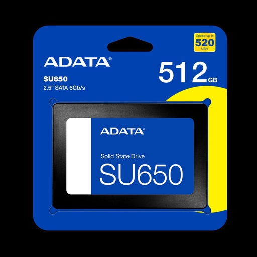 [ASU650SS-512GT-R] DISCO SSD ADATA 512GB SU650 2.5 SATA 6GB/S 3D NAND LECTURA 520MB/S ESCRITURA 450MB/S