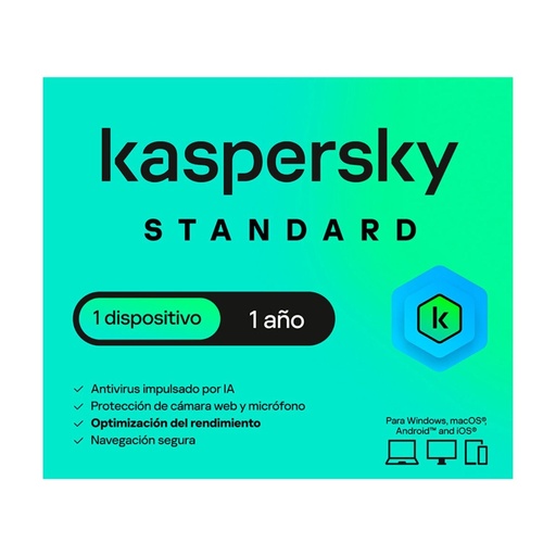 [KL1041DDAFS] LICENCIA KASPERSKY KL1041DDAFS STANDARD / 1 DISPOSITIVO / 1 AÑO / BASE