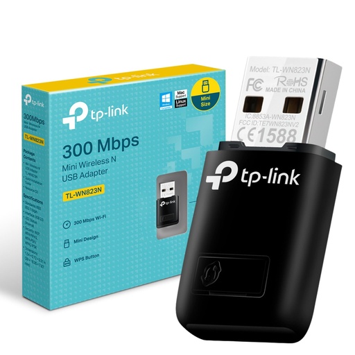 [WN823N] ADAPTADOR DE RED TP-LINK TL-WN823N N300/MINI USB INALAMBRICO