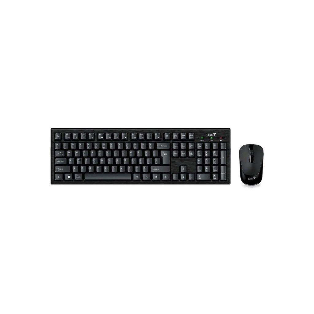 [31340014401] COMBO TECLADO Y MOUSE GENIUS KM-8101 WIRELESS NEGRO/RF 2.4GHZ /INDICADOR DE BATERIA/PILAS AA X 2