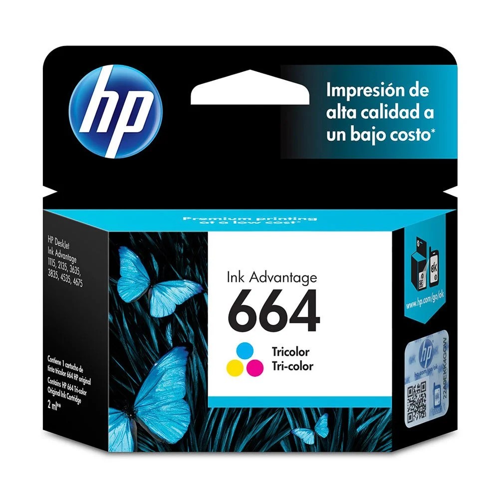TINTA HPINC 664XL TRI-COLOR 1115/2135/3635/3775 330 PAG F6V30AL