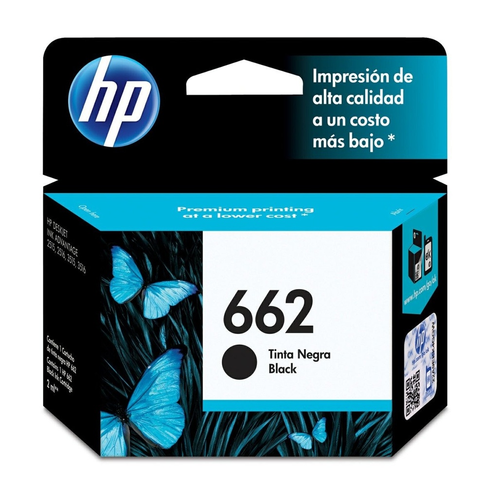 TINTA HPINC 662 NEGRO 2515/3515 120 PAG CZ103AL