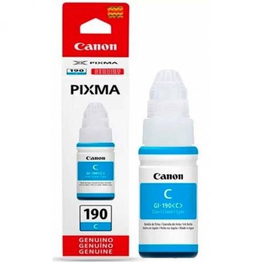 [GI190C] BOTELLA CANON GI190 CYAN GI1100/2100/3100 7000 PAG GI190C