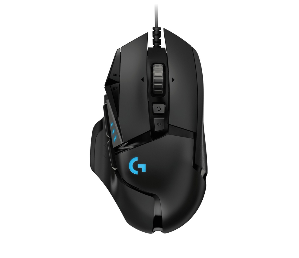 MOUSE LOGITECH 910-005469 / G502 HERO / NEGRO / USB / SENSOR HERO / 5 PERFILES / 100 - 16000 DPI