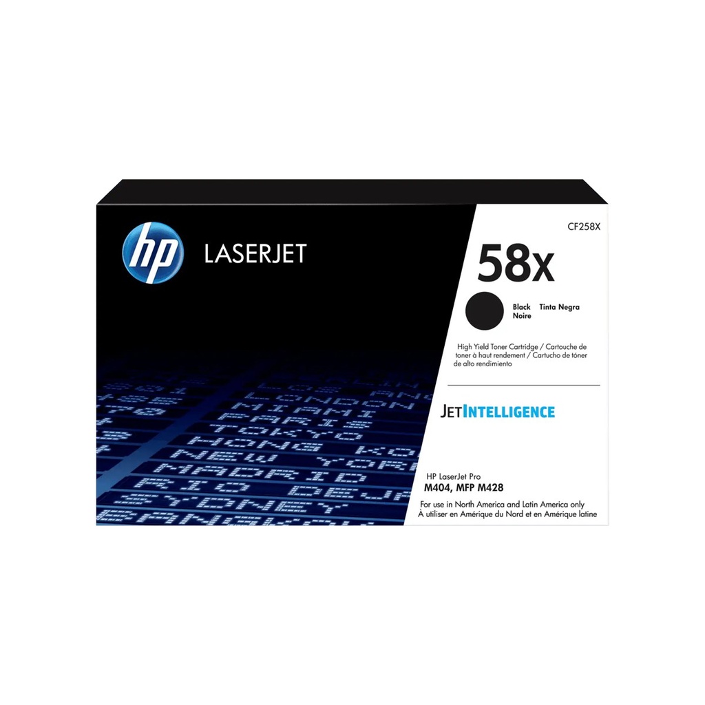 TONER HPINC 58X NEGRO LASERJET M404/428 10000 PAGS CF258X