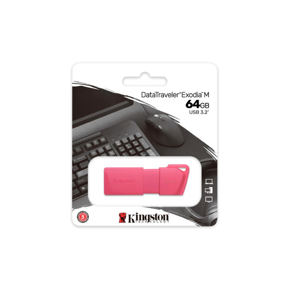 [KC-U2L64-7LN] FLASHMEMORY KINGSTON DATATRAVELER EXODIA M 64GB PINK NEON USB 3.2