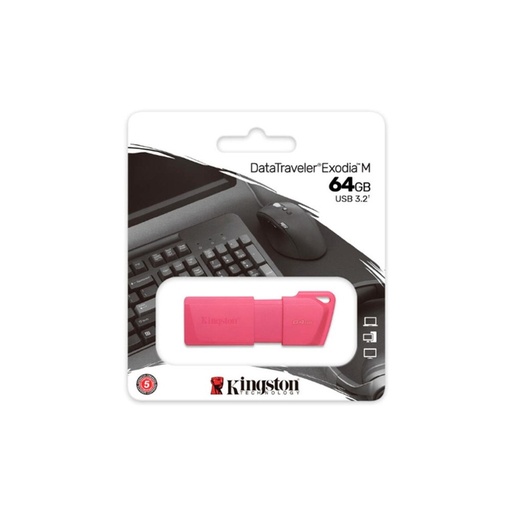 [KC-U2L64-7LN] FLASHMEMORY KINGSTON DATATRAVELER EXODIA M 64GB PINK NEON USB 3.2