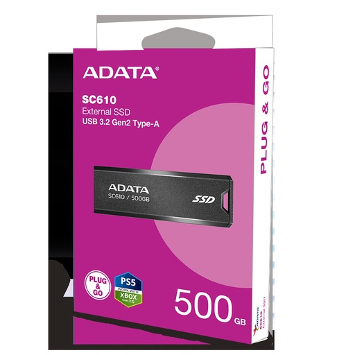 [S21-ADASSDEXTSC610-1000G-CBK/RD] SSD ADATA EXTERNO SC610 1TB USB 3.2 GEN2 550/500 MB/S COMPATIBLE PS5 XBOX